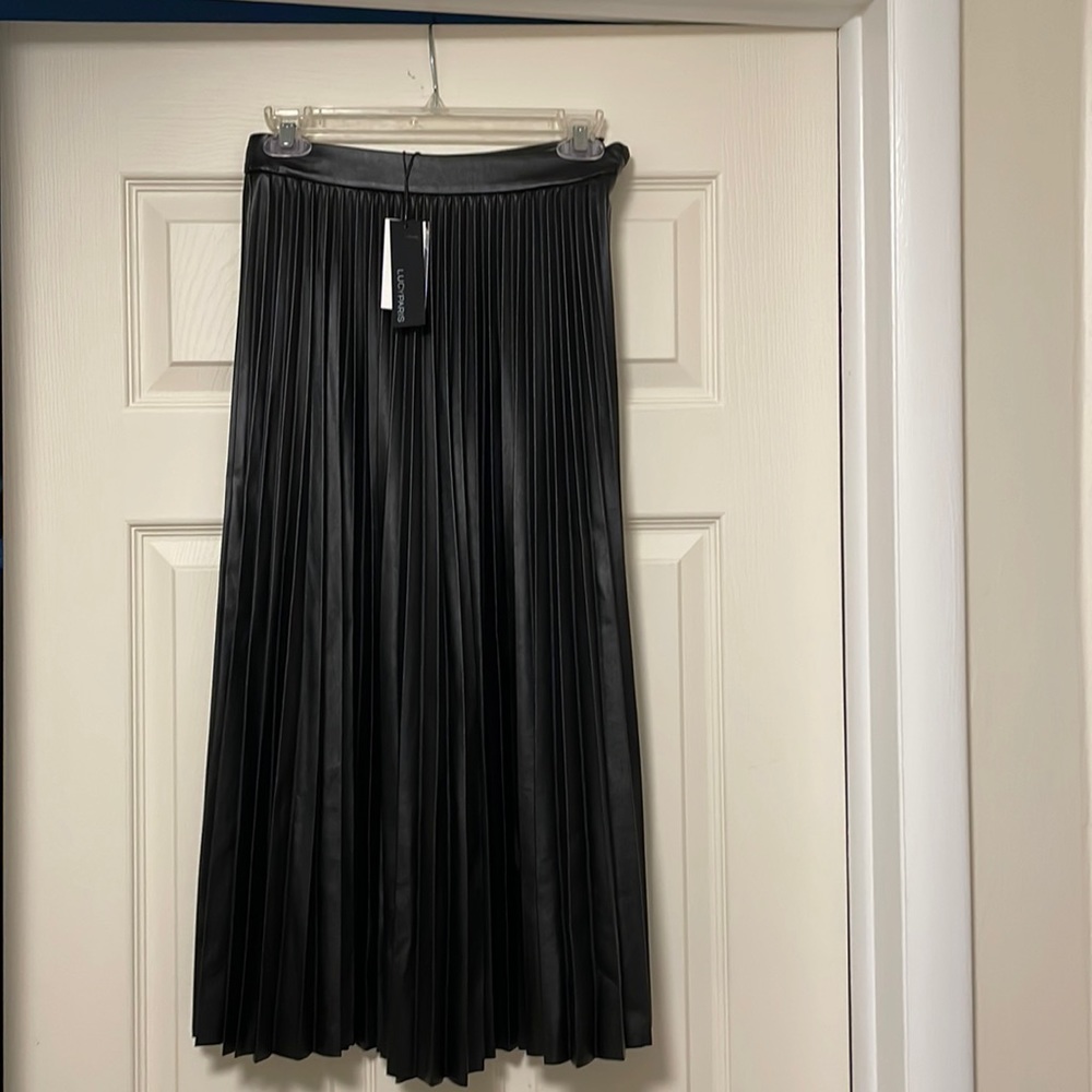 Pleather pleated skirt.